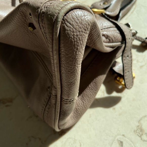 Chloe Paddington Rare Taupe Tote Handbag Satchel Lock Key Gold - Picture 15 of 16